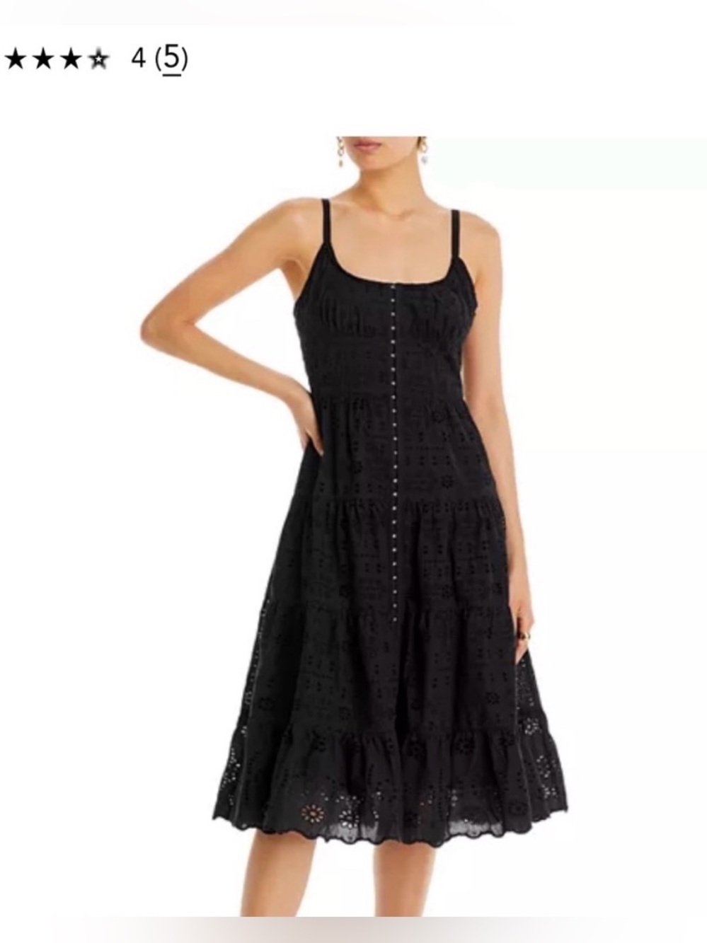 Aqua Black Eyelet Midi Sundress